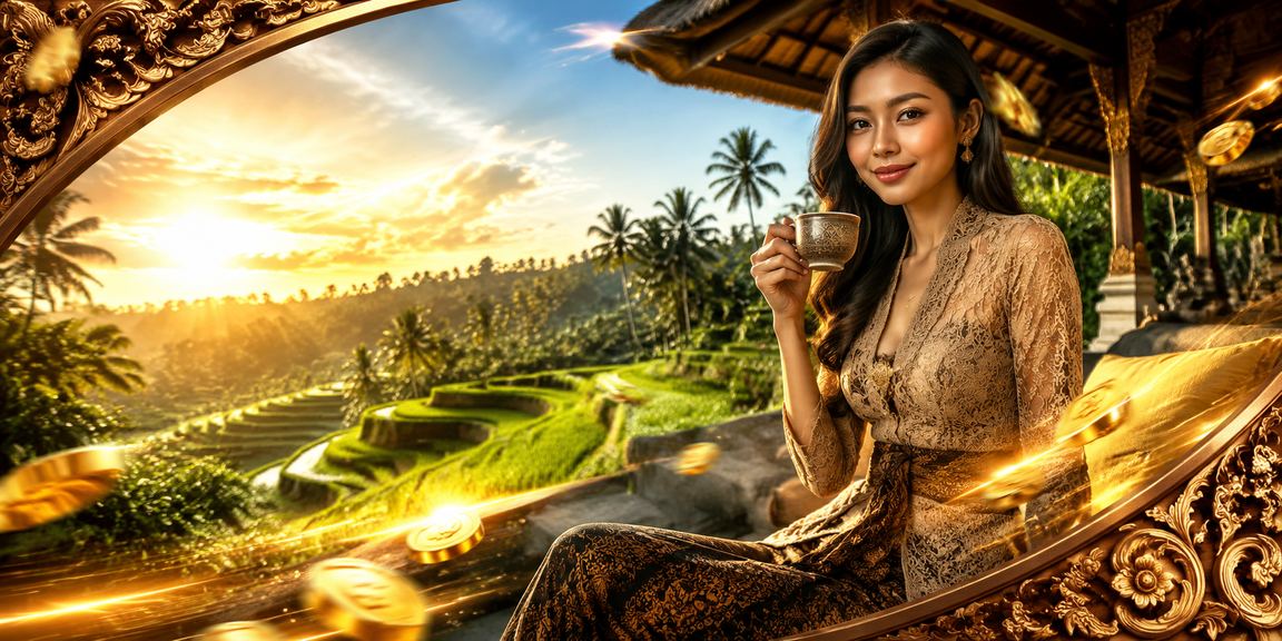 Pria muda Indonesia menikmati kopi sambil mengecek saldo dan bonus rebate taruhan di smartphone