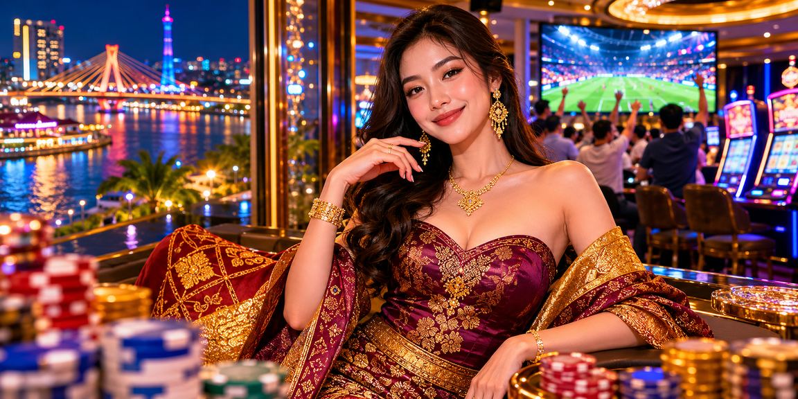 Pria muda berpenampilan rapi bermain casino betting dengan tatapan fokus dan penuh konsentrasi